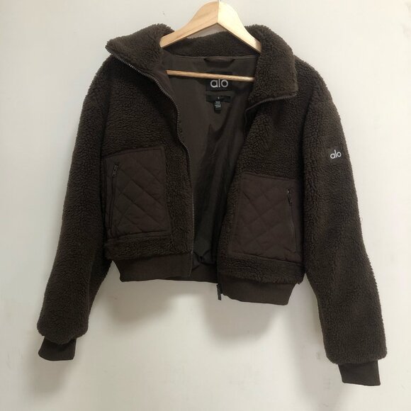 ALO Yoga Jackets & Blazers - ALO Yoga Sherpa Edge Bomber Espresso